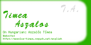 timea aszalos business card